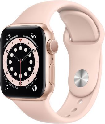 Apple Watch Series 6 - Bo&icirc;tier alu Or - Bracelet Sport Rose - 44mm