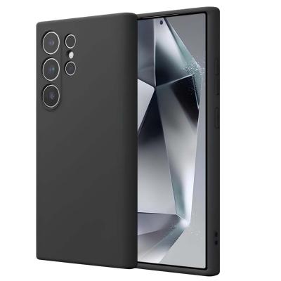 CRONG  Coque en Silicone Liquide pour Samsung Galaxy S24 Ultra Anti-Choc Flexible Noir
