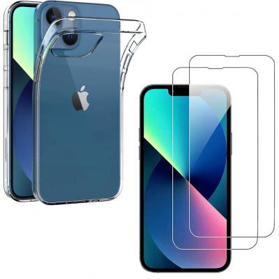 PHONILLICO Coque pour iPhone 14 et 2 Verres Tremp&eacute; Film Protection Ecran