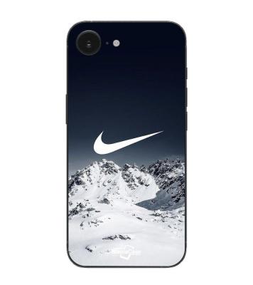 MANIACASE Coque  Pour Iphone 16E nike logo mountain fly noir