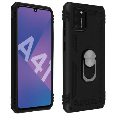 AVIZAR Coque Pour Samsung Galaxy A41 Antichoc bi-mati&egrave;res Bague Support Vid&eacute;o Noir 