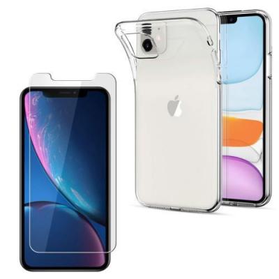LITTLE BOUTIK Coque Silicone Transparente + Verre Tremp&eacute; Pour Iphone 11 Couleur :