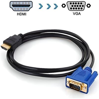 ZISONIX Moclever C&acirc;ble HDMI vers VGA Converter 18m-5.9ft 1080P HDMI m&acirc;le vers VGA m&acirc;le 15 broches M-M connecteur c&acirc;ble adaptateur pour 