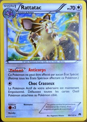 POKEMON carte Pok&eacute;mon 88/122 Rattatac 70 PV XY - Rupture Turbo NEUF FR 