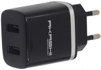 AKASHI  Chargeur Secteur 2.4A 2xUSB Noir