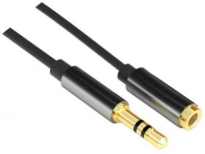 AKASHI Cable Audio Stereo Jack / Jack - 3,5Mm Male/Femelle - Noir 1 Metre