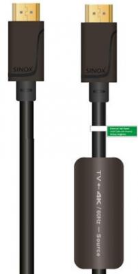 SINOX  Plus - C&acirc;ble HDMI avec Ethernet - HDMI m&acirc;le pour HDMI m&acirc;le - 15 m - noir - support 4K