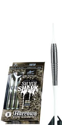 HARROWS Set de 3 fl&eacute;chettes Silver Shark  18g Softip 