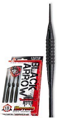  Harrows - Jeu de 3 Fl&eacute;chettes - Embout Nylon - Black Arrow - 18 GK
