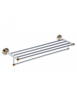 GENERIQUE Etag&egrave;re avec porte-serviettes RETRO en chrome-or 66,5x12x22,5 cm--