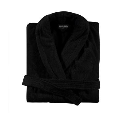ESSIX Peignoir de bain uni en coton noir S