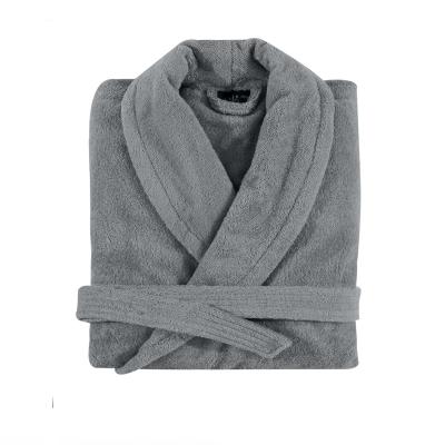ESSIX Peignoir de bain uni en coton gris Argent L