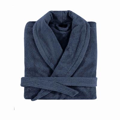 ESSIX Peignoir de bain uni en coton bleu Oc&eacute;an XXL