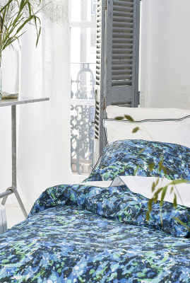 DESIGNERS GUILD Housse de couette imprim&eacute;e en percale de coton, Delahaye