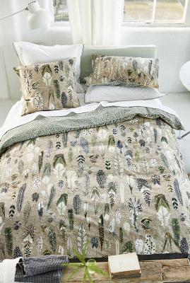 DESIGNERS GUILD Housse de couette imprim&eacute;e en percale de coton, Quill natural