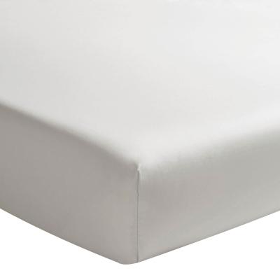 ESSIX  - percale coton drap housse double gris perle - 2 x 80 x 200 cm