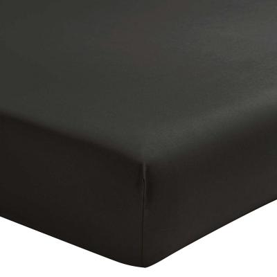 ESSIX  - Drap Housse Royal Line Percale de Coton Anthracite 90 x 200 cm
