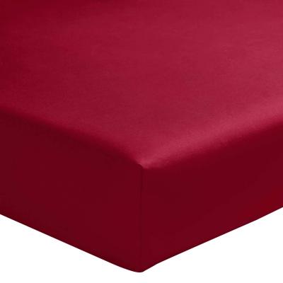 ESSIX Drap housse uni PREMIERE en percale de coton Carmin 160x200 cm