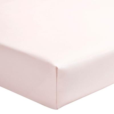 ESSIX Drap housse uni PREMIERE en percale de coton Blush 140x200 cm 