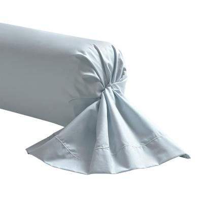 ESSIX Taie de traversin unie ROYAL LINE en percale de coton Bleu Glacier 43x230 cm 