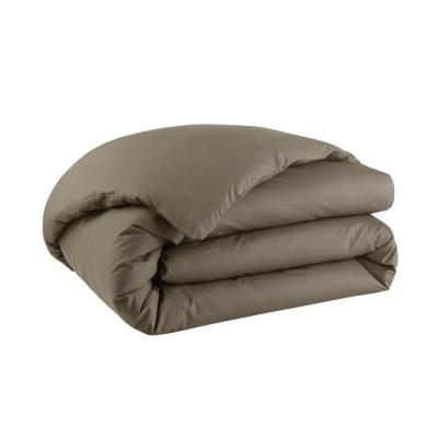 ESSIX Housse de couette en percale de coton Premi&egrave;re Taupe 200x200 cm 
