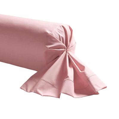 ESSIX Taie de traversin unie ROYAL LINE en percale de coton Poudre 43x190 cm 