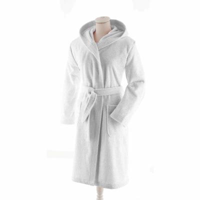 ESSIX Peignoir de bain &agrave; capuche uni en coton blanc L