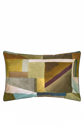 DESIGNERS GUILD Taie d'oreiller imprim&eacute;e en percale de coton marron 50x75