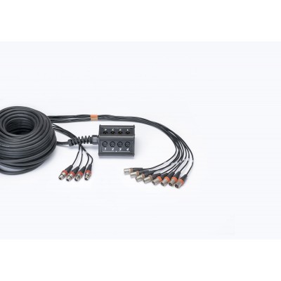 CORDIAL  Bo&icirc;tier de sc&egrave;ne 8 entr&eacute;es 4 sorties XLR c&acirc;ble 15 m