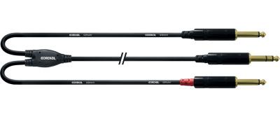 CORDIAL C&acirc;ble audio en Y 0,9M , jack REAN 6,3 mm/2x jack 6,3 mm