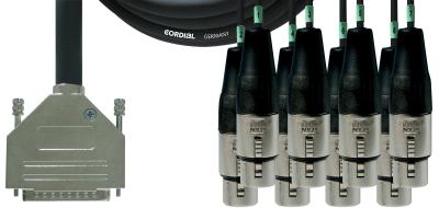 CORDIAL CFD3DFT - C&acirc;ble multipaire Sub-D 25 broches-8 XLR femelles 3 m