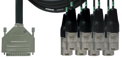 CORDIAL  CFD3DMT - C&acirc;ble multipaire Sub-D 25 broches-8 XLR m&acirc;les 3 m