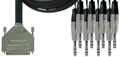 CORDIAL CFD3DVT - C&acirc;ble multipaire Sub-D 25 broches-8 jacks st&eacute;r&eacute;o m&acirc;les 3 m