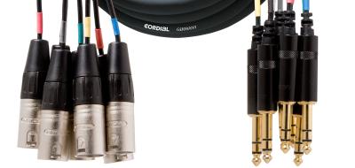 CORDIAL CML8-0MV3C - C&acirc;ble multipaire 8 XLR m&acirc;les - 8 jacks m&acirc;les st&eacute;r&eacute;o 3 m