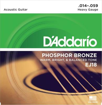 DADDARIO EJ18 Phosphore Bronze Heavy - Jeu de cordes guitare acoustique