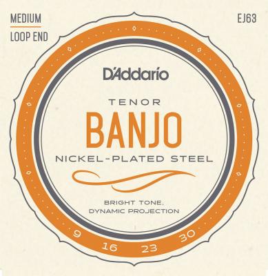 D ADDARIO AND CO EJ63 - Jeu de cordes Banjo m&eacute;dium 9-30 t&eacute;nor 4 cordes