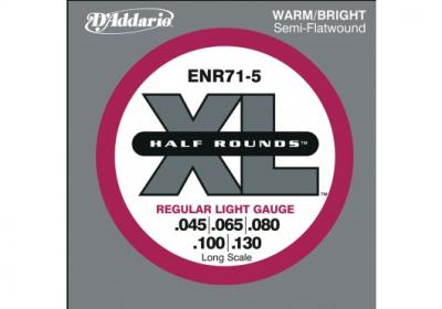 D ADDARIO AND CO ENR71-5 Half Rounds 45-130 - Jeu de cordes filet plat &frac12; rond basse &eacute;lectrique 5 cordes