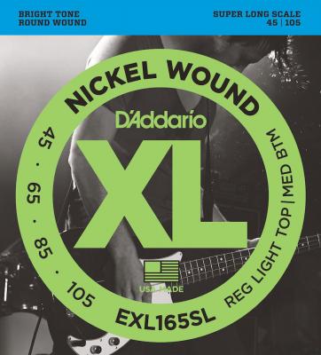 D ADDARIO AND CO EXL165SL, Custom Light, 45-105, cordes extra-longues - jeu guitare basse