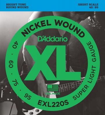 D ADDARIO AND CO D'addario Exl220s, Super Light, 40-95, Cordes Courtes - Jeu Guitare Basse