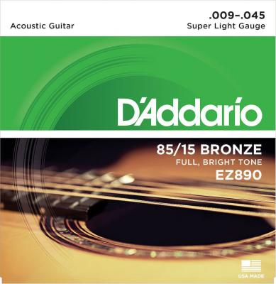 D ADDARIO AND CO EZ890, 85/15, Super Light, 9-45 - jeu guitare acoustique