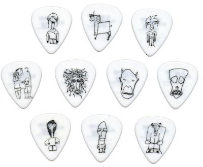 D ADDARIO AND CO Planet Waves 1CWH6-10JS Joe Satriani Pack de 10 M&eacute;diators Lourd Blanc