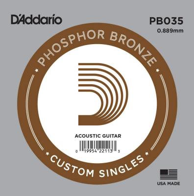 D ADDARIO Corde au d&eacute;tail Guitare acoustique Fil&eacute;e Phosphore Bronze 035 - PB035