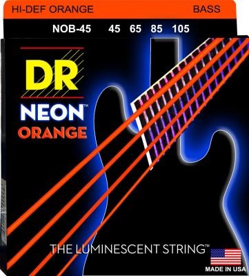 DR  String NOB-45 Neon Orange Jeu de cordes pour guitare basse