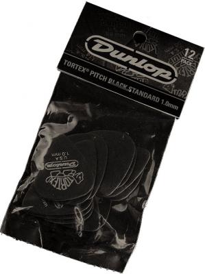 DUNLOP  m&eacute;diators Pitch Black Standard Tortex 100 (12 pi&egrave;ces)