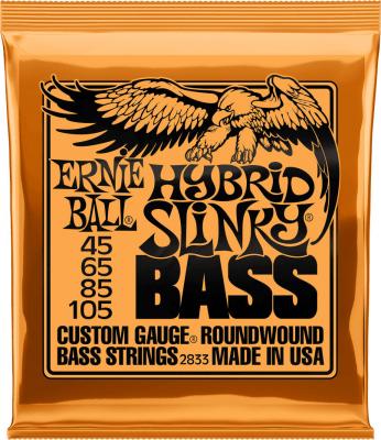 ERNIE BALL  2833 Hybrid Slinky Jeu de 4 cordes pour basse &eacute;lectrique 45-105