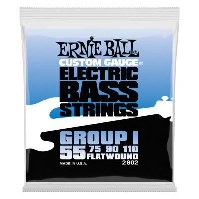 ERNIE BALL  Cordes &agrave; filet plat, Groupe I, pour basse &eacute;lectrique, calibre 55-110
