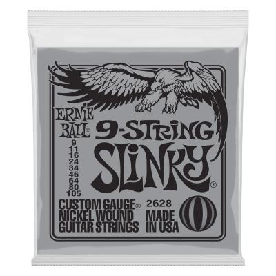 ERNIE BALL  2628 - Jeu De 9 Cordes Guitare &Eacute;lectrique - Slinky 9-105