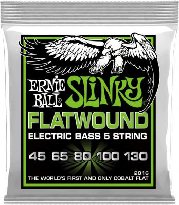 ERNIE BALL  2816 - Jeu de 5 cordes basse Regular Slinky Flatwound- 45-130