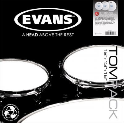 EVANS  ETP-EC2SCTD-R Rock Packs de Peaux de toms EC2 10""/12""/16"" Sabl&eacute;