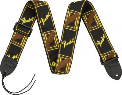 FENDER  Monogrammed Sangle De Guitare 2"" Noir-Jaune-Marron